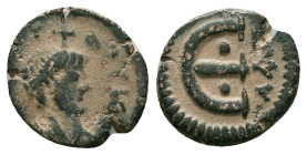 Byzantine Coins. Circa 7th – 12th Century. Reference : "Repatinated" Condition: Very Fine

 Weight: 2.03 gr. Diameter: 13.5 mm.