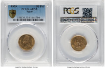 Fuad I gold 50 Piastres AH 1348 (1929) AU53 PCGS, British Royal Mint, KM353. From the Arabisc Collection HID09801242017 © 2024 Heritage Auctions | All...