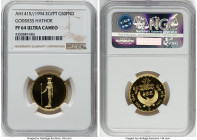 Arab Republic gold Proof "Goddess Hathor" 50 Pounds AH 1415 (1994) PR64 Ultra Cameo NGC, KM895. From the Arabisc Collection HID09801242017 © 2024 Heri...