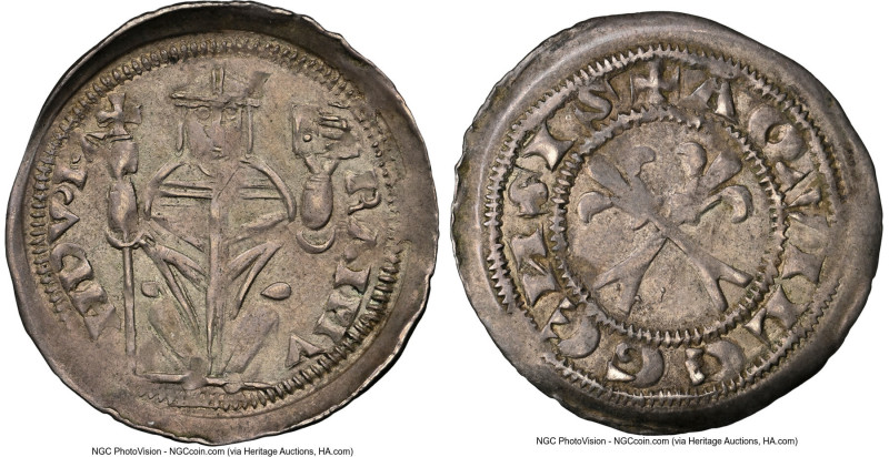 Aquileia. Raimond della Torre Denaro ND (1273-1299) AU55 NGC, Biaggi-154. 1.17gm...