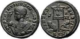 RÖMISCHE KAISERZEIT. Constantin II. als Caesar, 317 - 337 n. Chr. Follis ø 19mm (3.31g). 320 n. Chr. Mzst.Siscia. Vs.: CONSTANTINVS IVN NOB C, drapier...