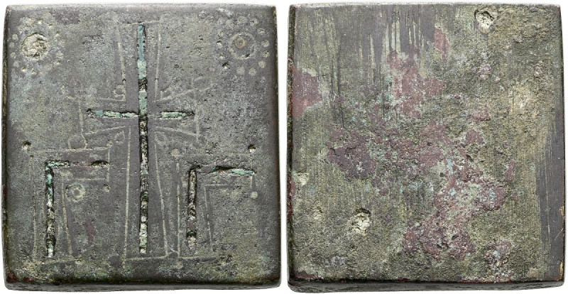 GEWICHTE. BYZANZ. Quadratisches Handelsgewicht. 3 Unciae 6. - 7. Jh. n. Chr. 34x...