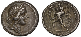 Julius Caesar silver Denarius 47-46 BC