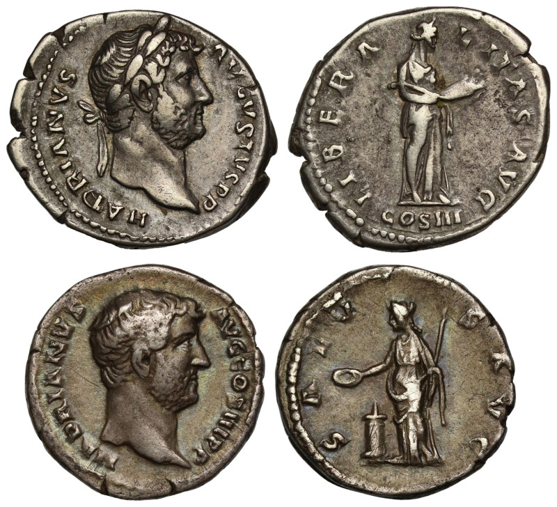 Hadrian (AD 117-138), silver Denarii (2): Rome, AD 129-130, HADRIANVS AVGVSTVS P...