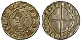 Canute silver Penny, quatrefoil type, Huntingdon mint