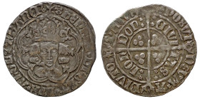 Henry VII silver Groat, initial mark heraldic cinquefoil