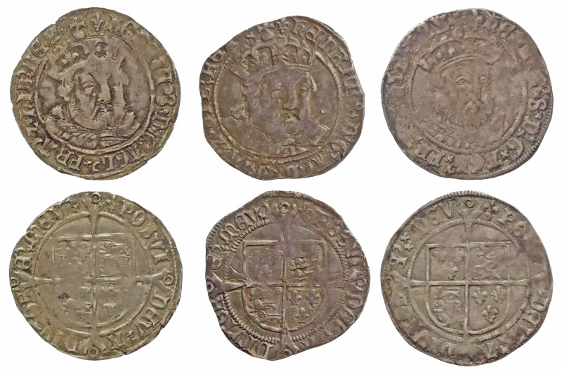 † Henry VIII (1509-47), silver Groats (3), third coinage (1544-47), initial mark...