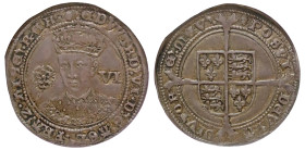 AU55 | Edward VI silver Sixpence, initial mark tun