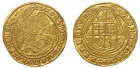 James I gold Angel, initial mark mullet