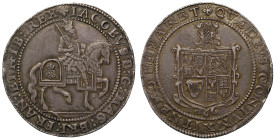 James I 1624 silver Crown, 'Welsh Plumes' for silver mined in Wales