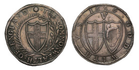 Commonwealth 1656 silver Crown, 6 over 4