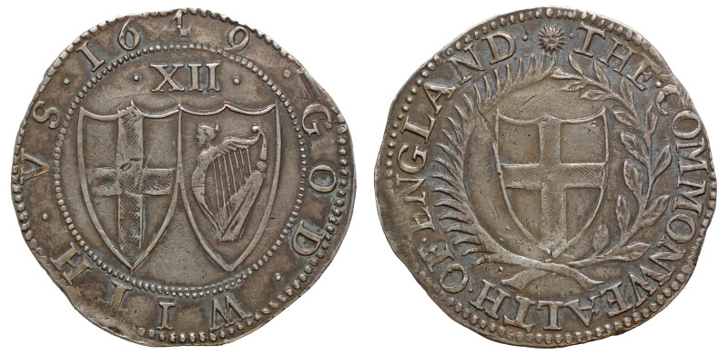 † Commonwealth (1649-60), silver Shilling, 1649, English shield within laurel an...