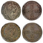 William III (2) Sixpences 1696 and 1697