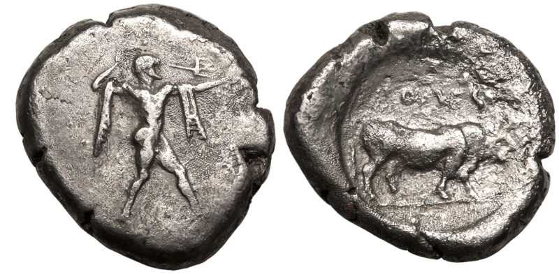 MAGNA GRAECIA. LUCANIA, POSEIDONIA. 
Silver Nomos, circa 470-445 BC. 
Obv: Pos...