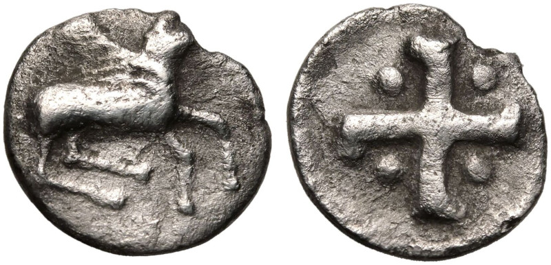 ANCIENT GREECE. CORINTHIA, CORINTH. 
Silver Obol, early 4th Century BC. 
Obv: ...