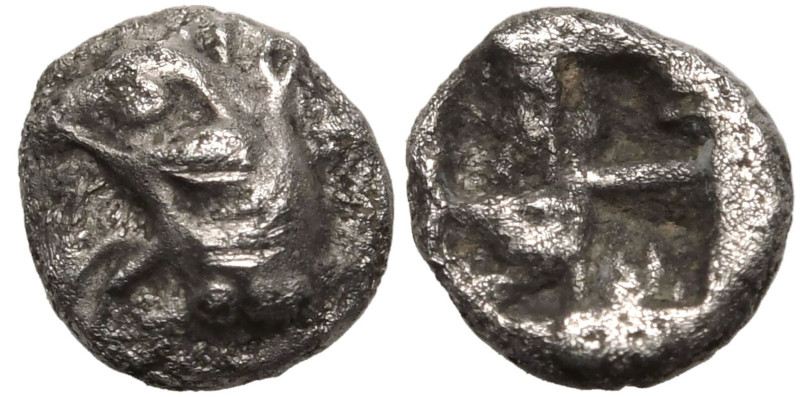 ANCIENT GREECE. IONIA, TEOS. 
Silver Tetartemorion, circa 540-500 BC. 
Obv: he...
