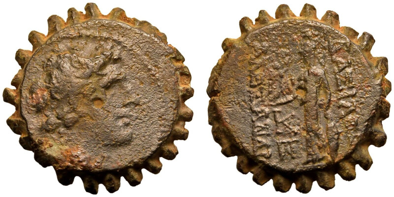 ANCIENT GREECE. SELEUKID KINGDOM. Alexander I Balas. 
Bronze Serrate AE21, 152-...