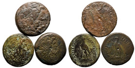 Ptolemaic Kingdom, Various Pharaohs Æ 3 x Various Denominations