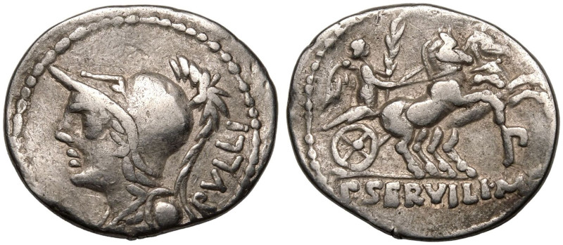 ROMAN REPUBLIC & IMPERATORIAL. P. Servilius Rullus. 
Silver Denarius, 100 BC. R...