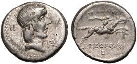 L. Calpurnius Piso Frugi AR Denarius