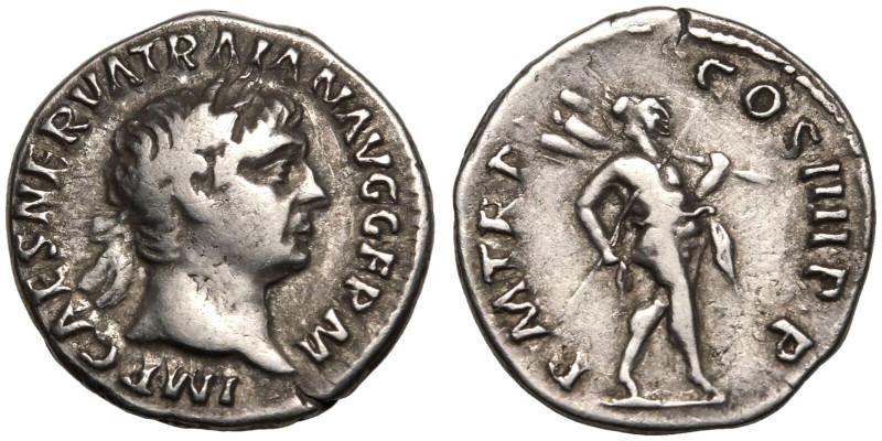 ROMAN EMPIRE. Trajan. 
Silver Denarius, AD 101-102. Rome. 
Obv: IMP CAES NERVA...