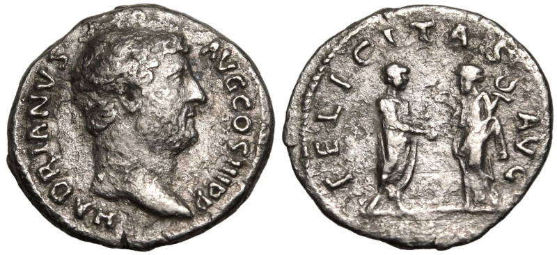 ROMAN EMPIRE. Hadrian. 
Silver Denarius, AD 133-135. Rome. 
Obv: HADRIANVS AVG...