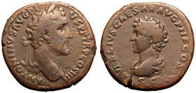 Antoninus Pius with Marcus Aurelius (Caesar) Æ Sestertius