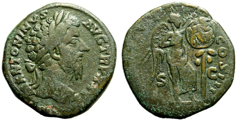 ROMAN EMPIRE. Marcus Aurelius. 
Bronze Sestertius, AD 170-171. Rome. 
Obv: IMP...