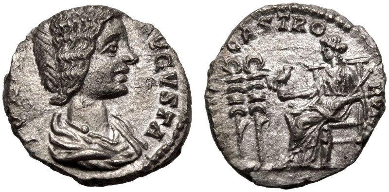 ROMAN EMPIRE. Julia Domna (wife of Septimius Severus). 
Silver Denarius, AD 196...