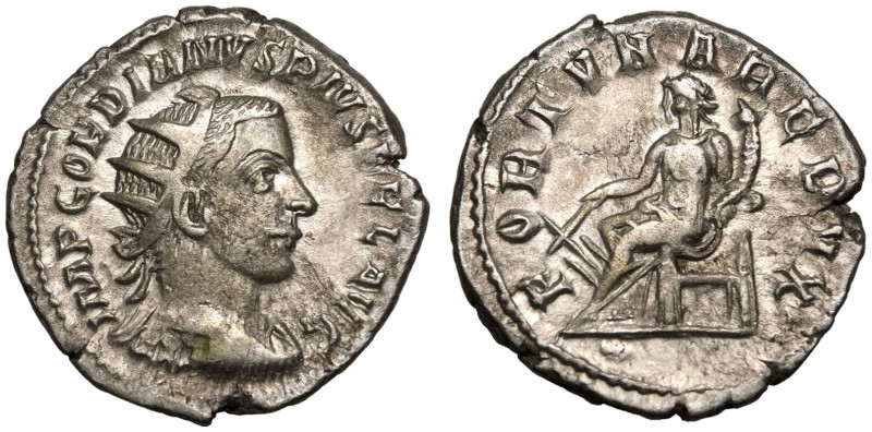 ROMAN EMPIRE. Gordian III. 
Silver Antoninianus, AD 242-244. Antioch. 
Obv: IM...