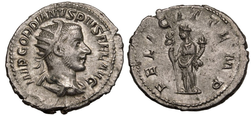 ROMAN EMPIRE. Gordian III. 
Silver Antoninianus, AD 243-244. Rome. 
Obv: IMP G...