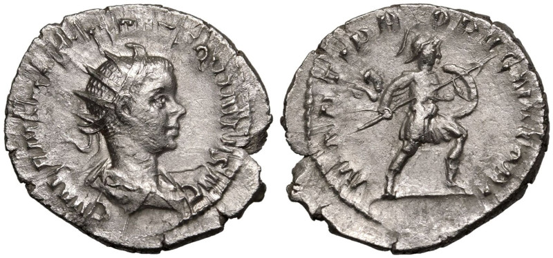 ROMAN EMPIRE. Hostilian (Caesar). 
Silver Antoninianus, AD 251. Rome. 
Obv: C ...