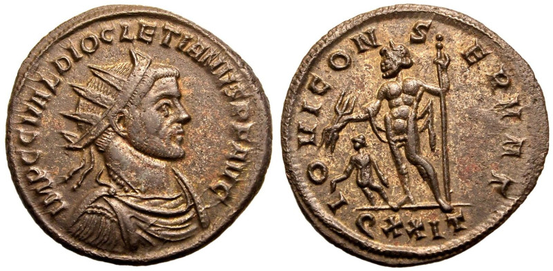 ROMAN EMPIRE. Diocletian. 
Billon Antoninianus, AD 285. Ticinum. 
Obv: IMP C C...