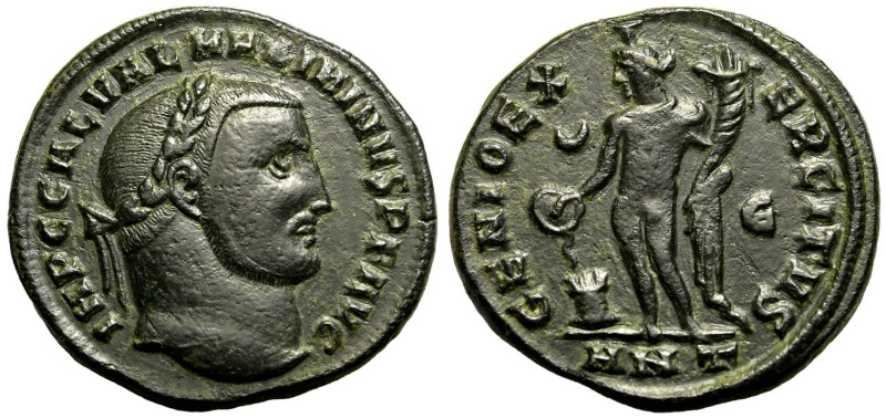 ROMAN EMPIRE. Maximinus II. 
Billon Nummus, AD 310-311. Antioch. 
Obv: IMP C G...