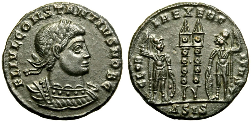 ROMAN EMPIRE. Constantius II (Caesar). 
Billon Nummus, AD 330-331. Siscia. 
Ob...