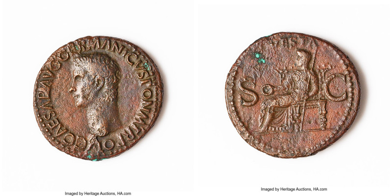 Gaius (Caligula) (AD 37-41). AE as (30mm, 11.41 gm, 6h). XF, bronze disease. Rom...