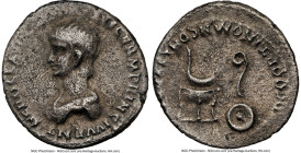 Nero, as Caesar (AD 54-68). AR denarius (18mm, 9h). NGC Choice Fine. Rome, AD 51. NERO CLAVD CAES DRVSVS GERM PRINC IVVENT, bareheaded, draped bust of...