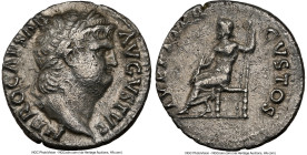 Nero, as Augustus (AD 54-68). AR denarius (18mm, 3.17 gm, 6h). NGC Choice XF 4/5 - 2/5. Rome, ca. AD 67/8. IMP NERO CAESAR-AVG P P, laureate head of N...