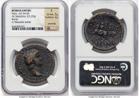 Nero, as Augustus (AD 54-68). AE sestertius (35mm, 25.29 gm, 5h). NGC Fine 5/5 - 2/5, porosity. Rome, ca. AD 64. NERO CLAVDIVS CAESAR AVG GER PM TR P ...