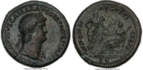 Nero, as Augustus (AD 54-68). AE sestertius (35mm, 24.61 gm, 7h). VF, tooled. Rome, ca. AD 64. NERO CLAVDIVS CAESAR AVG GER P M TR P IMP P P, laureate...