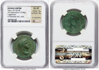 Nero, as Augustus (AD 54-68). AE dupondius (28mm, 12.84 gm, 7h). NGC Choice VF 5/5 - 4/5, light smoothing. Lugdunum, ca. AD 65. NERO CLAVD CAESAR AVG ...