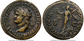 Nero, as Augustus (AD 54-68). AE dupondius (29mm, 6h). NGC VF, light smoothing. Lugdunum, ca. 65 AD. NERO CLAVD CAESAR AVG GER P M TR P IMP P P, laure...