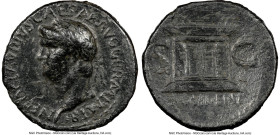 Nero, as Augustus (AD 54-68). AE as (27mm, 9.63 gm, 5h). NGC Choice Fine 5/5 - 1/5, scratches, smoothing. Uncertain Thracian mint. NERO CALVDIVS CAESA...