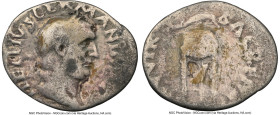 Vitellius (19 April-20 December AD 69). AR denarius (20mm, 6h). NGC Good, bent, smoothing. Rome. A VITELLIVS GERM IMP AVG TR P, laureate head of Vitel...