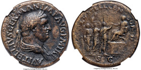 Vitellius (19 April-22 December AD 69). AE sestertius (34mm, 24.42 gm, 6h). NGC VF 4/5 - 2/5, light smoothing. Rome. A VITELLIVS GERMAN IMP AVG P M TR...