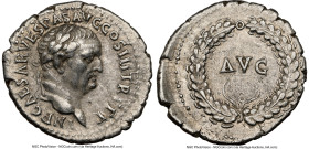 Vespasian (AD 69-79). AR denarius (18mm, 6h). NGC XF. Ephesus, AD 70. IMP CAESAR VESPAS AVG COS II TR P P P, laureate head of Vespasian right / AVG ab...