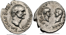 Vespasian (AD 69-79). AR denarius (19mm, 6h). NGC Choice VF. Rome, January-June AD 70. IMP CAESAR VESP-ASIANVS AVG, laureate head of Vespasian right /...