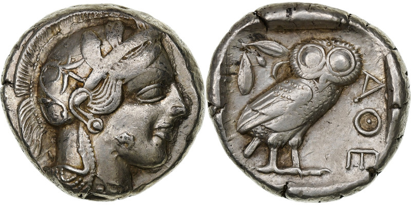 Attica, Tetradrachm, ca. 454-404 BC, Athens, Silver, EF(40-45), SNG-Cop:31
Head...