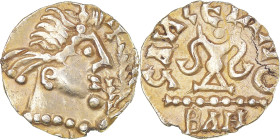 Coin, France, Triens, Sigebert Moneyer, 7th century, Banassac, AU(55-58), Gold