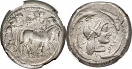 SICILY. Syracuse. Ca. 485-466 BC. AR tetradrachm (23mm, 16.86 gm, 6h). NGC Choice VF S 5/5 - 4/5. Deinomenid Tyranny, Gelon or Hieron I, Ca. 478-475 B...